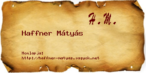 Haffner Mátyás névjegykártya